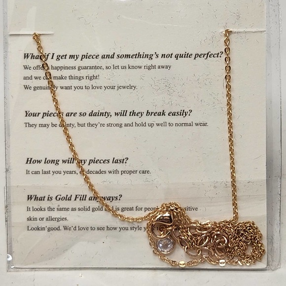 Fettero Initial S Heart Pendant Chain Necklace Gold Tone Dainty Handmade New - Picture 3 of 4